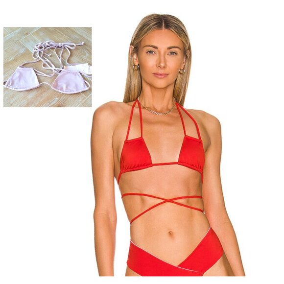 Free People-We Are HAH Titsy Bikini Top-Lingerie Lilac Large NWT - Picture 1 of 7